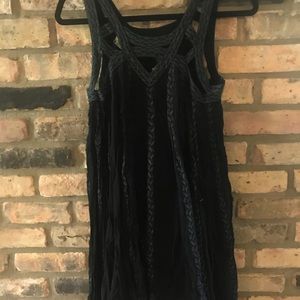 L free people black dress midi.